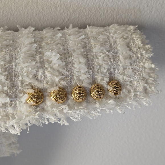 Balmain White Tweed Jacket 38/M - Picture 7 of 8